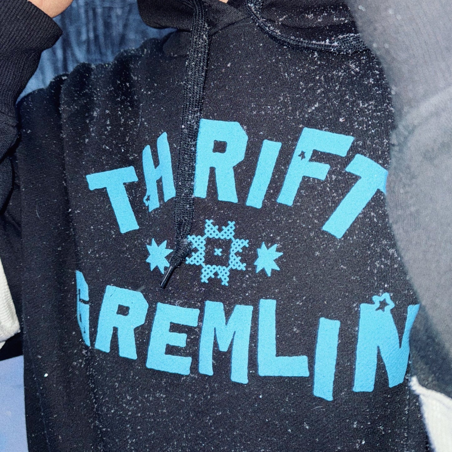 THRIFT GREMLIN | Black & White Pullover Hoodie