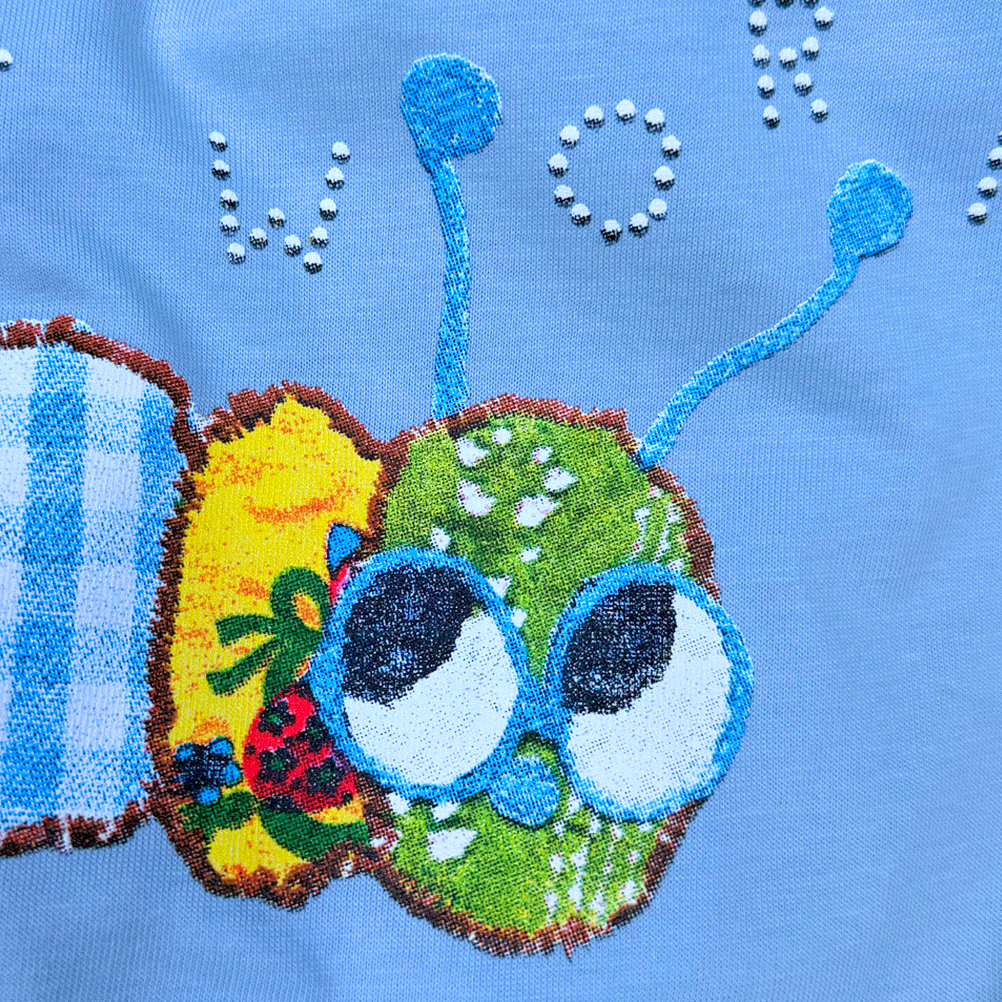 Bookworm t-shirt 🐛 baby blue vintage graphic, 100% recycled cotton