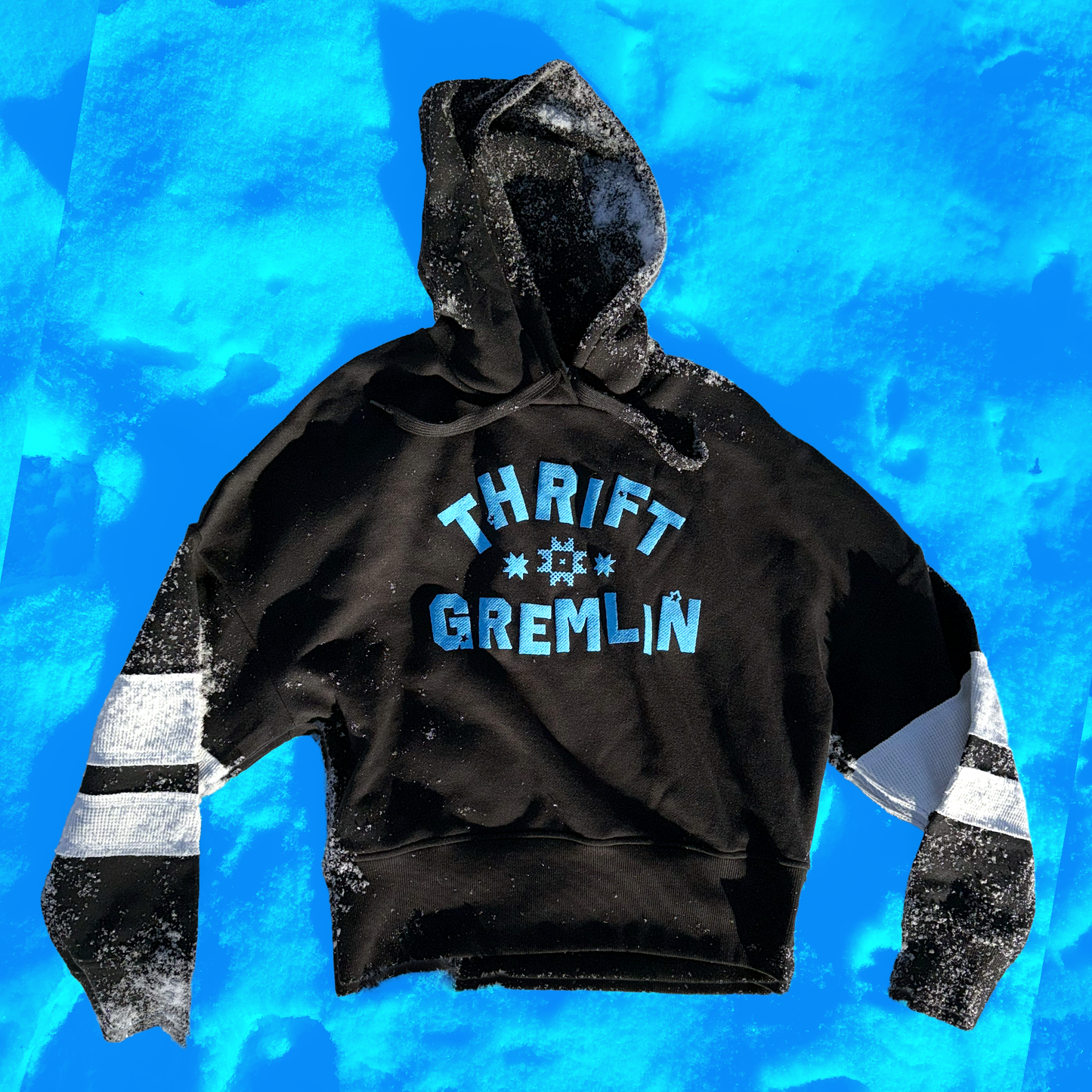 THRIFT GREMLIN | Black & White Pullover Hoodie